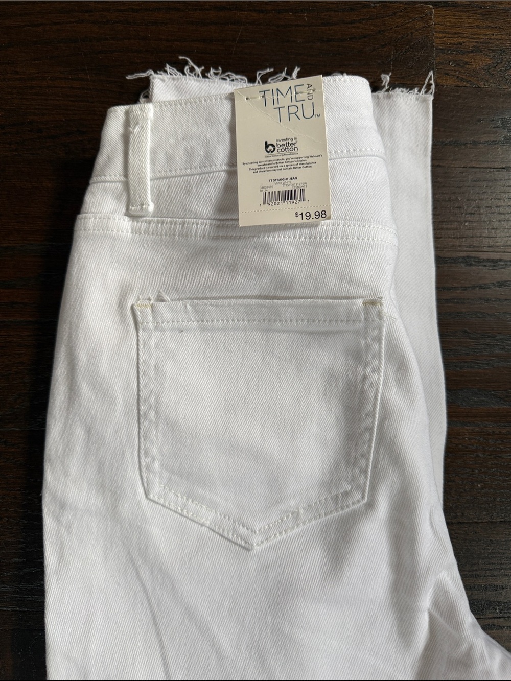 Time and Tru White High-Rise Straight Jeans